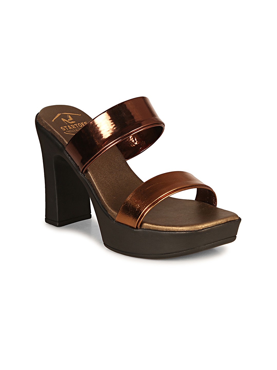 

STARTOES Women Party Platform Sandals, Copper