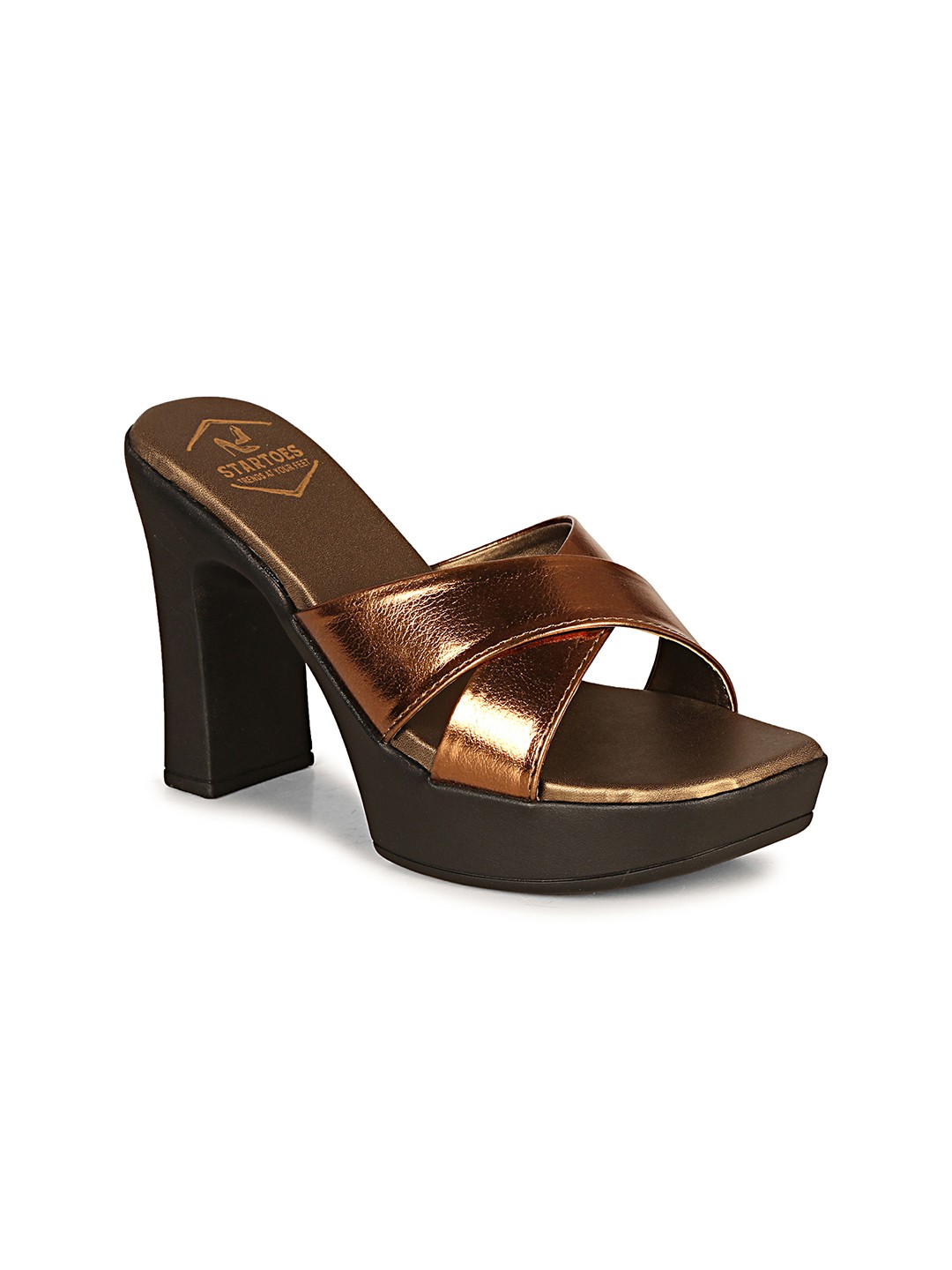 

STARTOES Women Party Platform Sandals, Copper