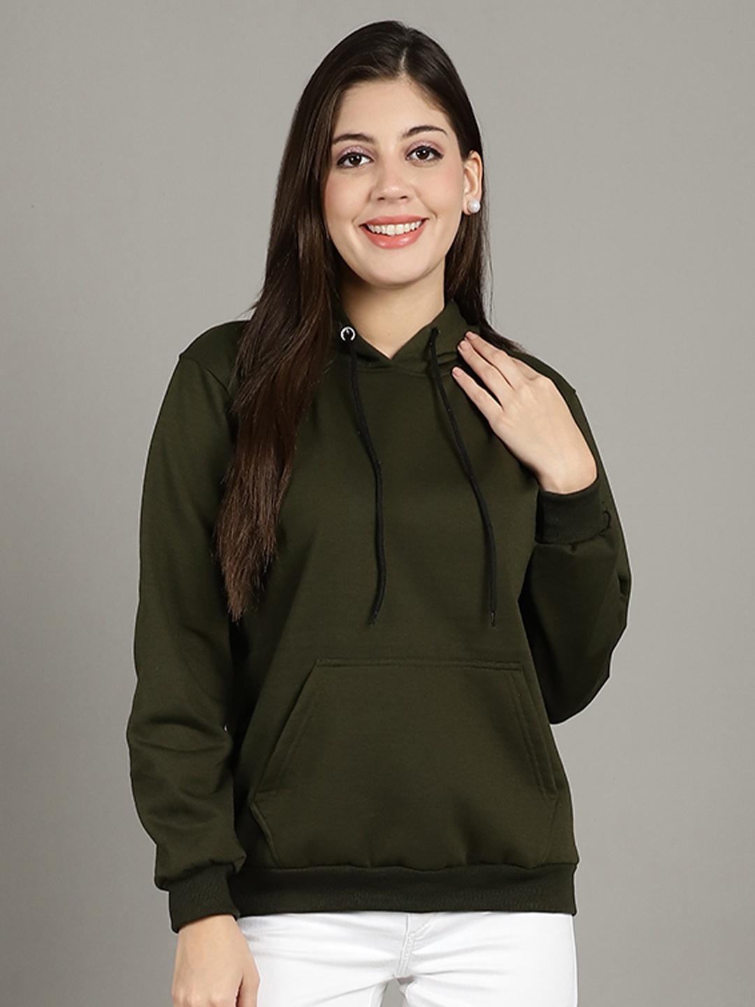 

Jinfo Women Hooded Sweatshirt, Olive