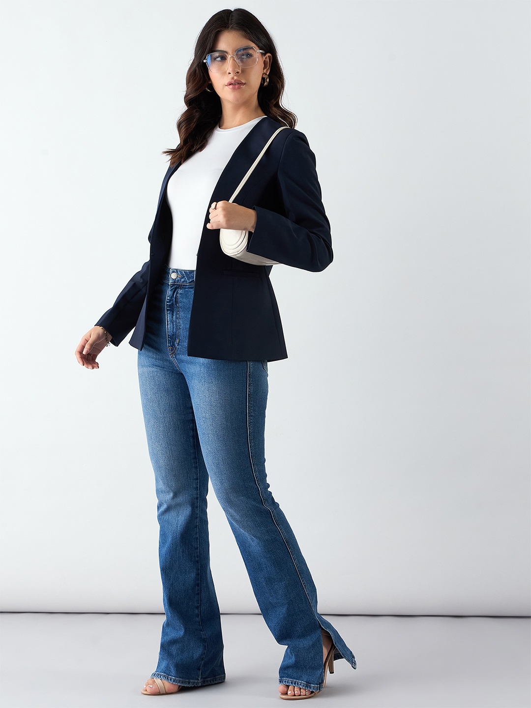 

PowerSutra Single Breasted Blazers, Navy blue