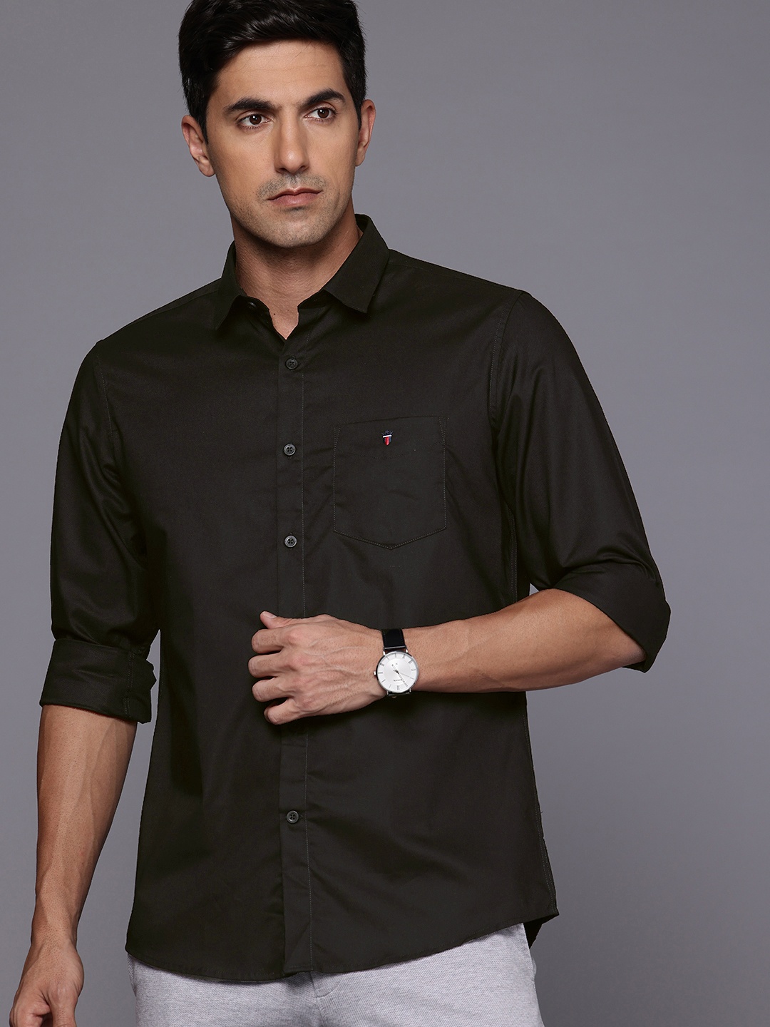 

Louis Philippe Sport Slim Fit Pure Cotton Casual Shirt, Black