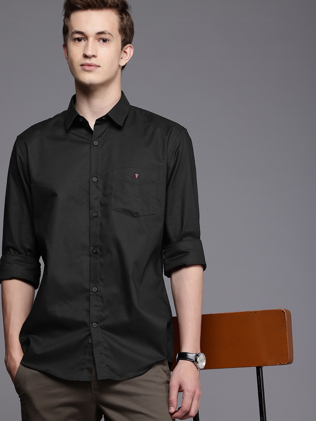 

Louis Philippe Sport Slim Fit Pure Cotton Casual Shirt, Black