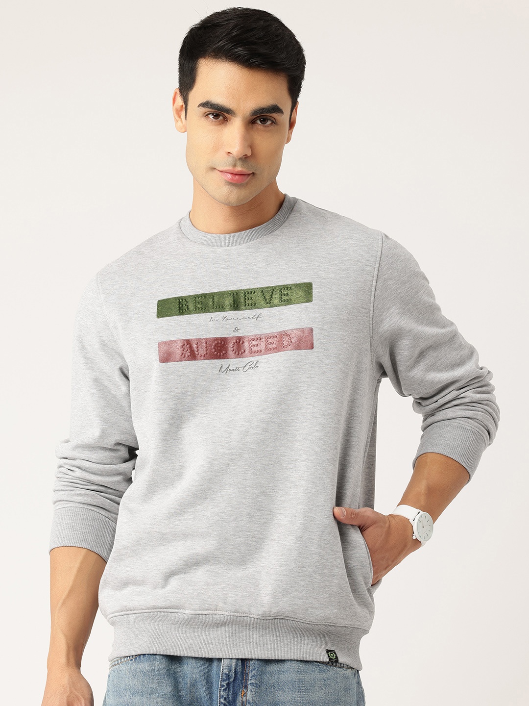 

Monte Carlo Typography Printed Sweatshirt, Grey