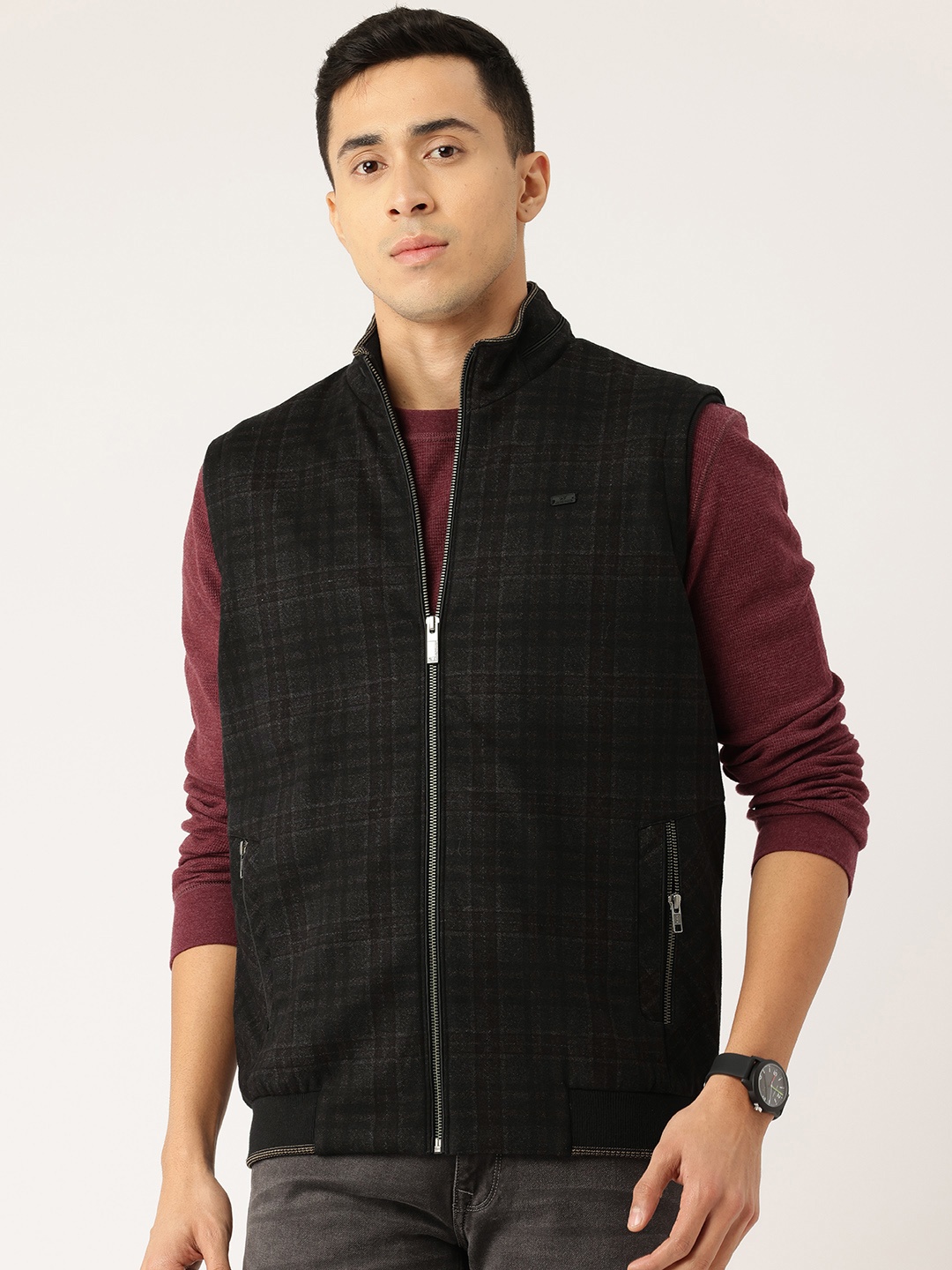 

Monte Carlo Checked Tailored Jacket, Black