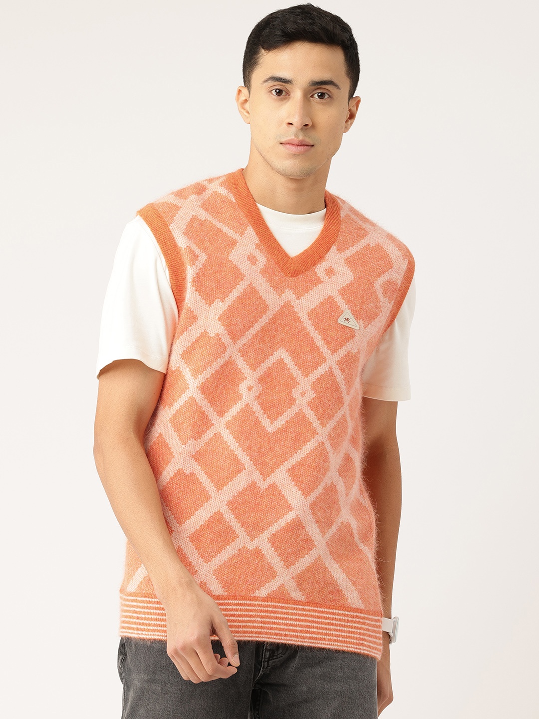 

Monte Carlo Fuzzy V-Neck Sweater Vest, Orange