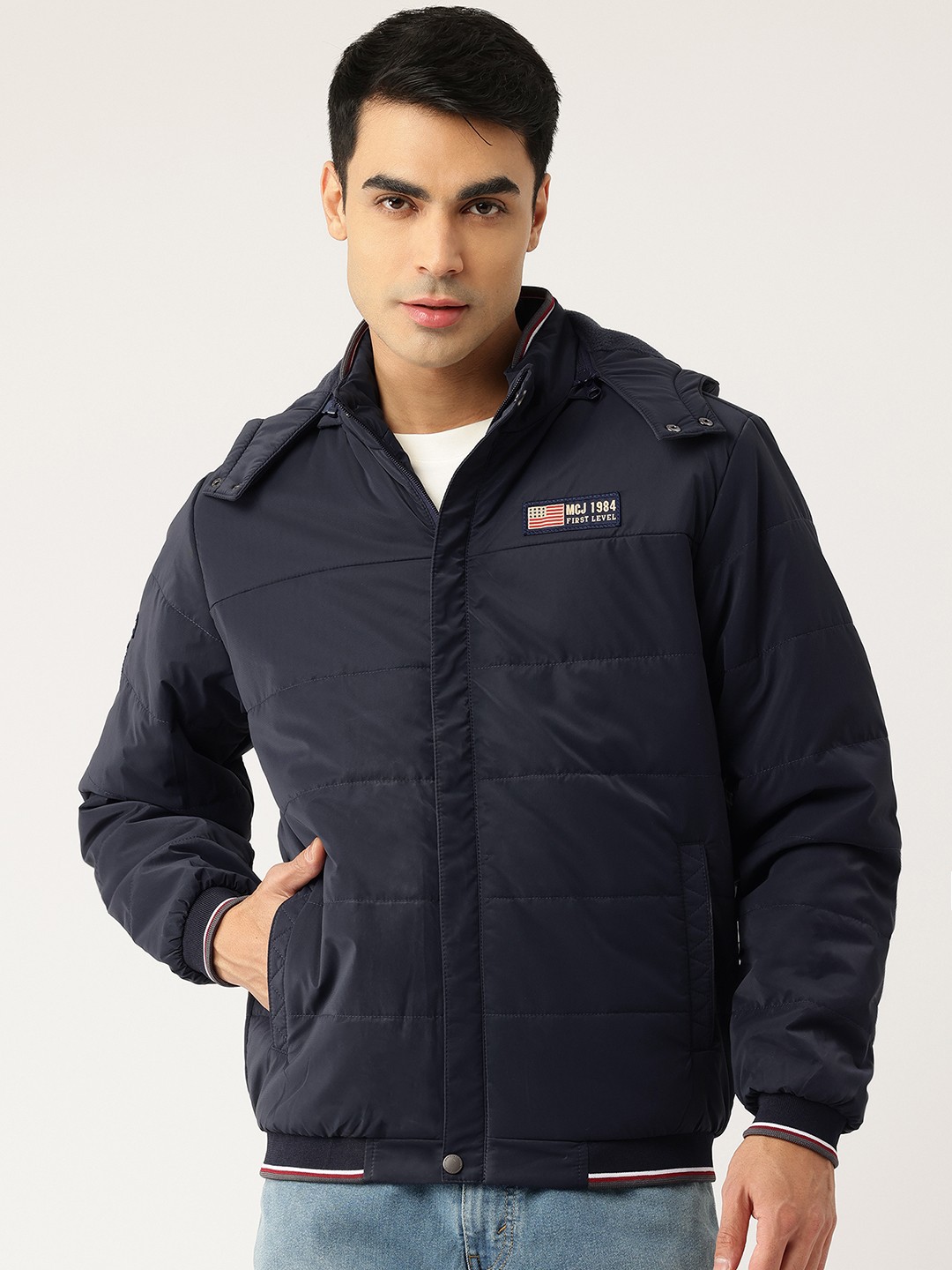 

Monte Carlo Hooded Bomber Jacket, Navy blue