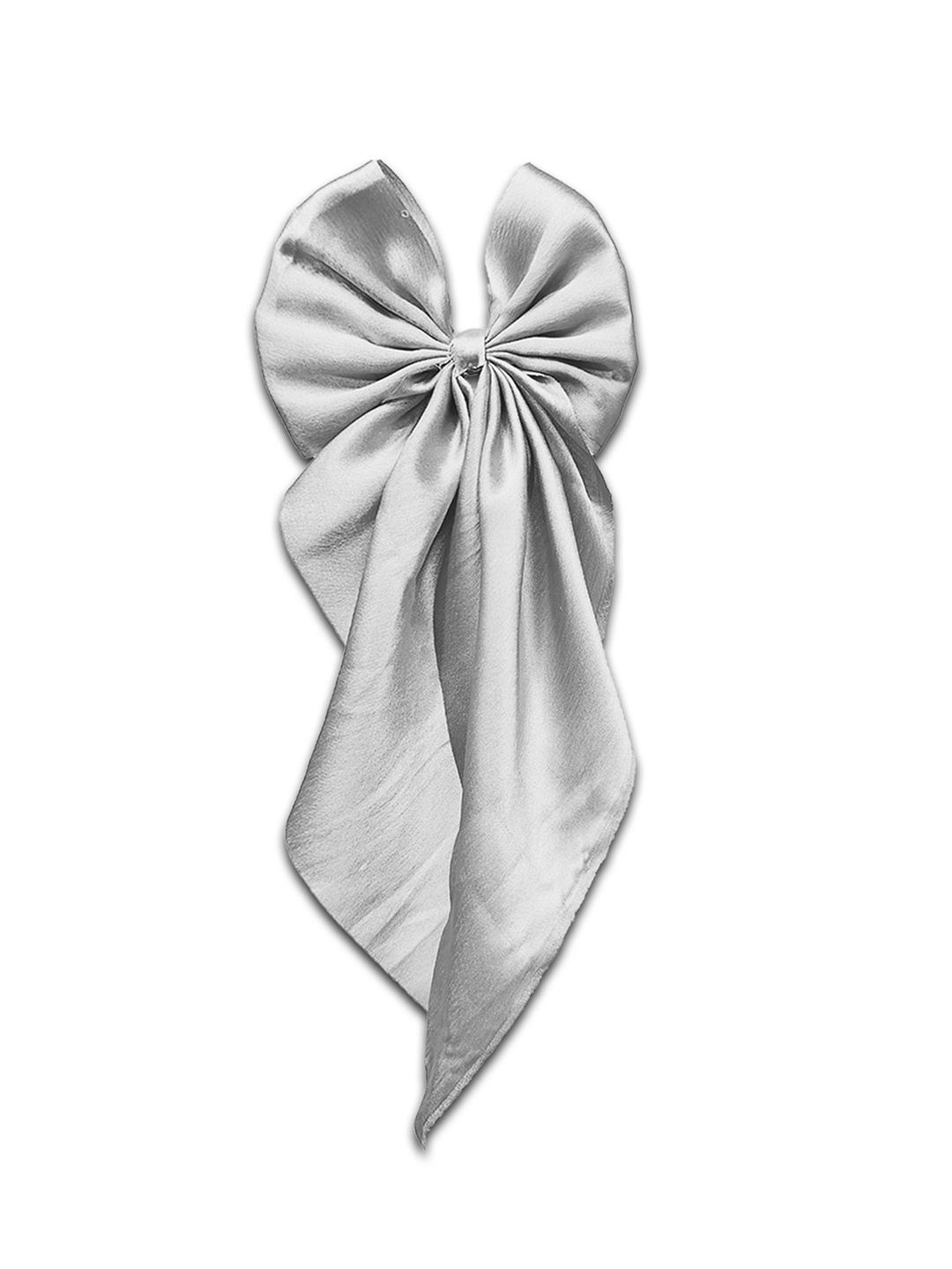 

Comet Busters Women French Barrette Ribbon Bow Clip, Silver