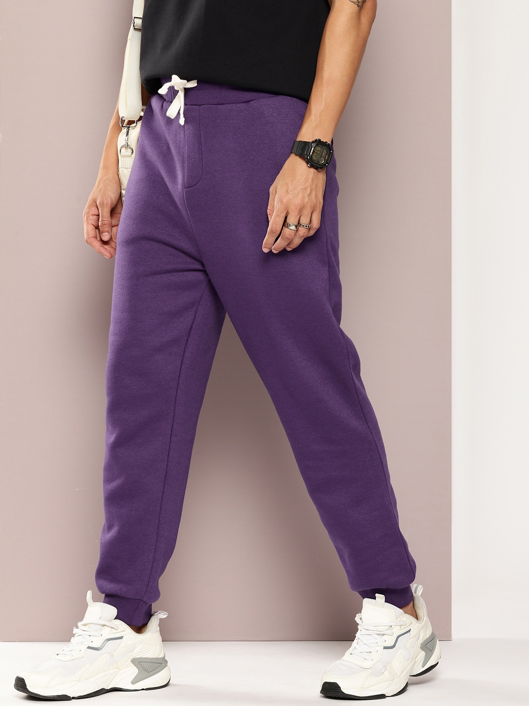 

Kook N Keech Men Solid Relaxed Joggers, Purple