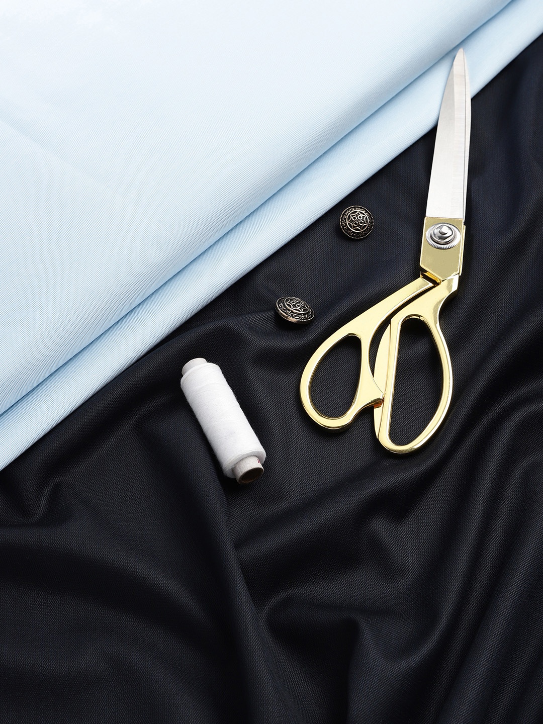 

Raymond Men Micro Checked Shirt and Trousers Clothing Fabric, Blue