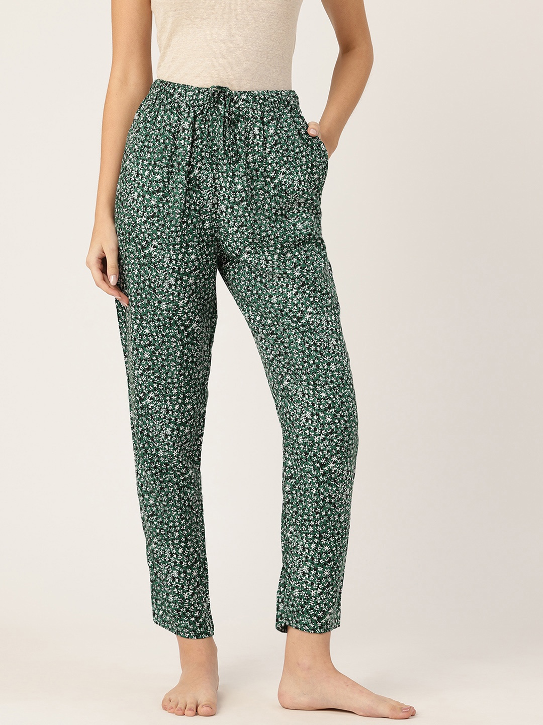 

ETC Floral Printed Lounge Pants, Green