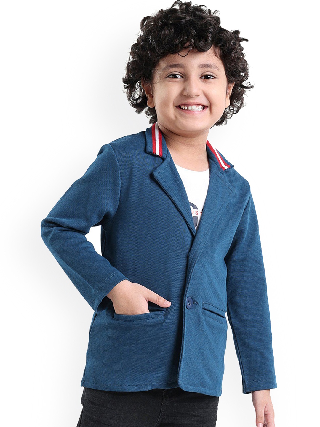 

ARIAS By LARA DUTTA Boys Notched Lapel Single-Breasted Blazer, Blue
