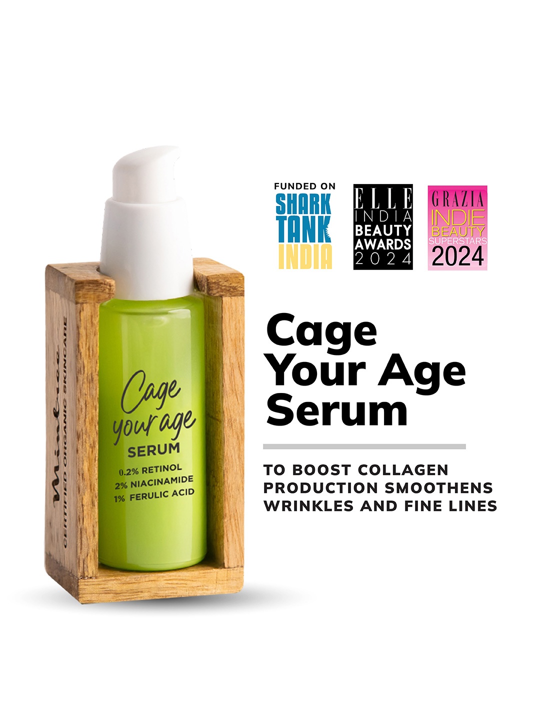 

Mintree Cage Your Age Serum with Niacinamide & Retinol - 30 ml, Green