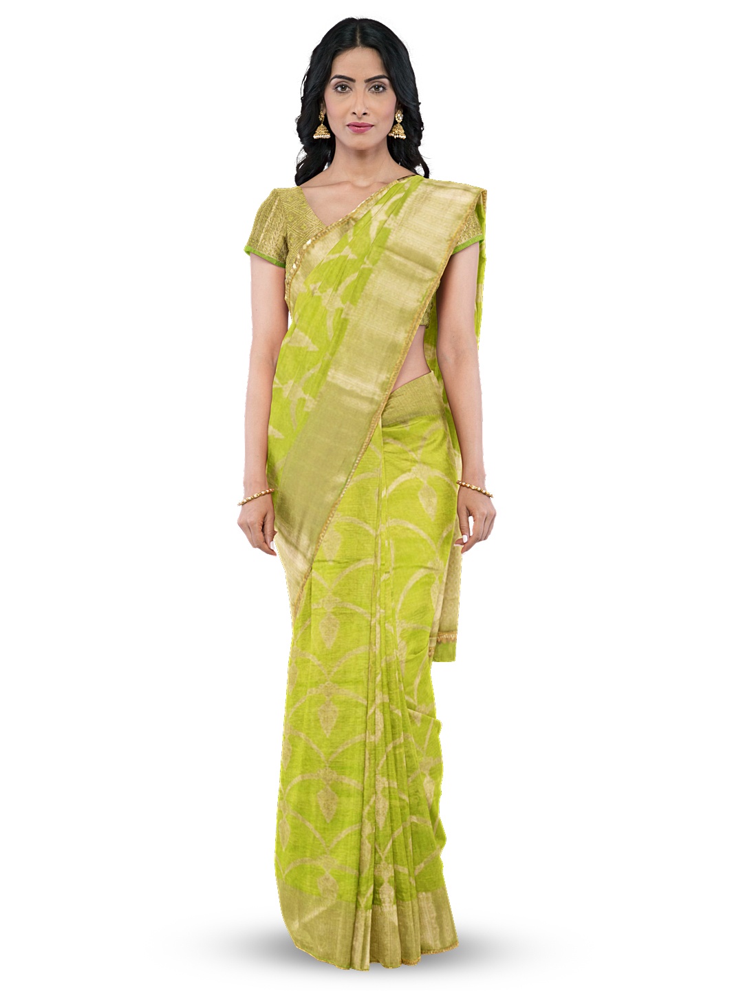 

Avishya Woven Design Zari Tissue Banarasi Saree, Green