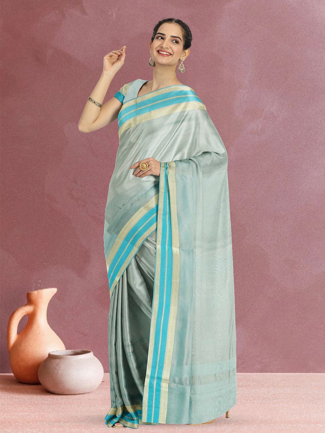 

Avishya Woven Design Zari Tissue Banarasi Saree, Blue