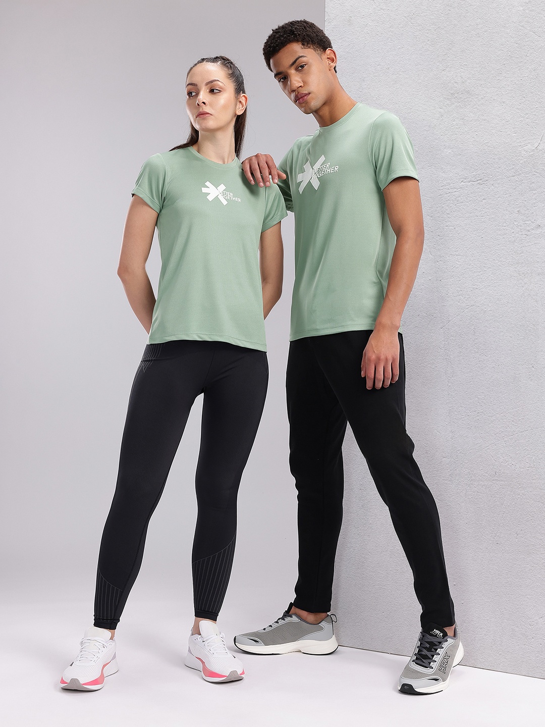 

HRX by Hrithik Roshan Couple Collection Brand Logo Printed Rapid-Dry Running T-shirt, Green