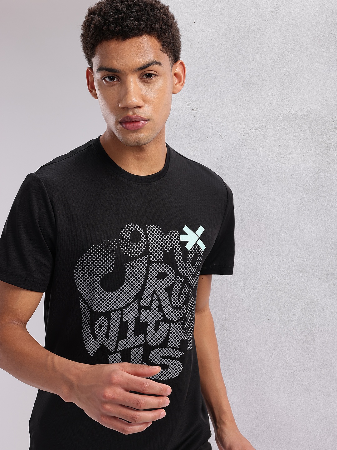 

HRX by Hrithik Roshan Couple Collection Typography Printed Rapid-Dry Running T-shirt, Black