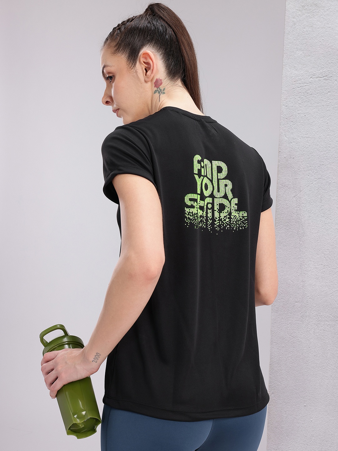 

HRX by Hrithik Roshan Women Brand Logo Detail Rapid-Dry Running T-shirt, Black