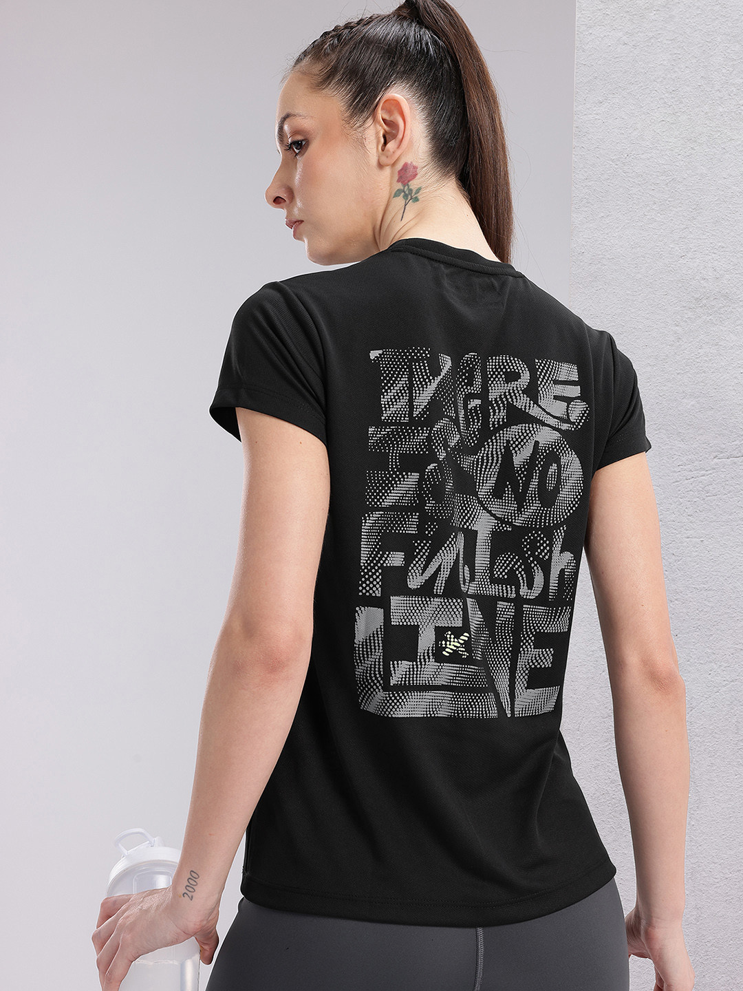 

HRX by Hrithik Roshan Couple Collection Typography Printed Rapid-Dry Running T-shirt, Black