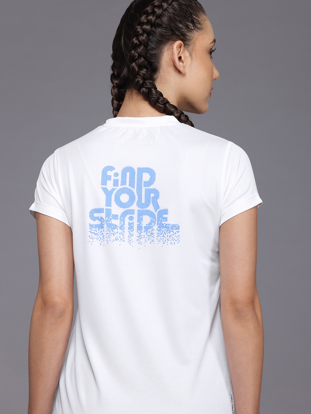 

HRX by Hrithik Roshan Women Printed Rapid-Dry Running T-shirt, White