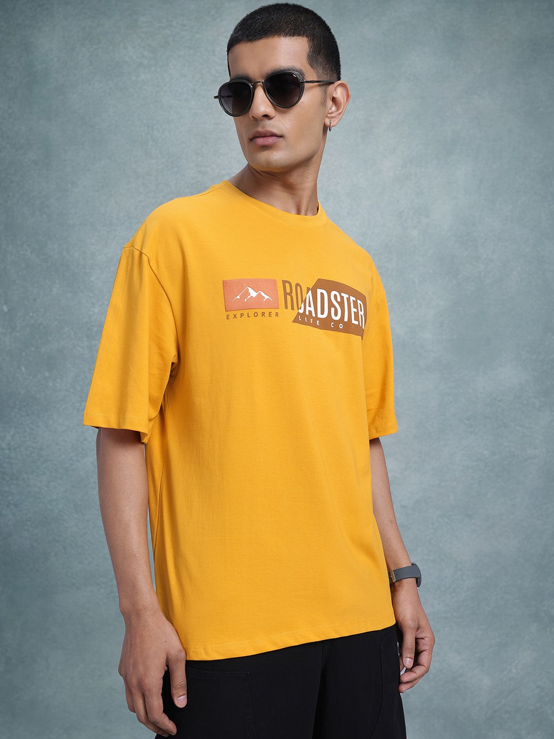 

The Roadster Life Co. Printed Relaxed T-shirt, Yellow