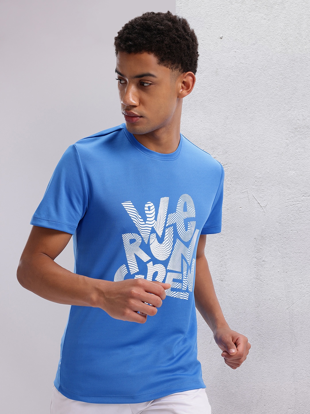 

HRX by Hrithik Roshan Men Typography Printed Rapid-Dry Running T-shirt, Blue