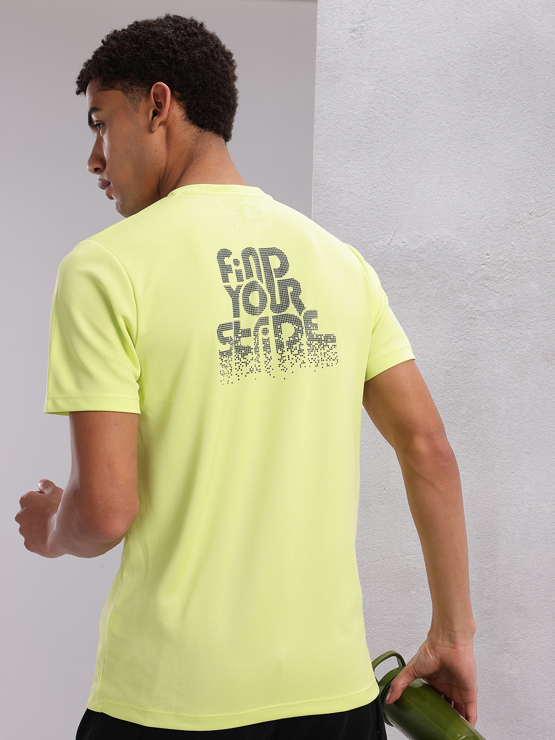 

HRX by Hrithik Roshan Couple Tee Collection Typography Print Rapid-Dry Running T-shirt, Fluorescent green