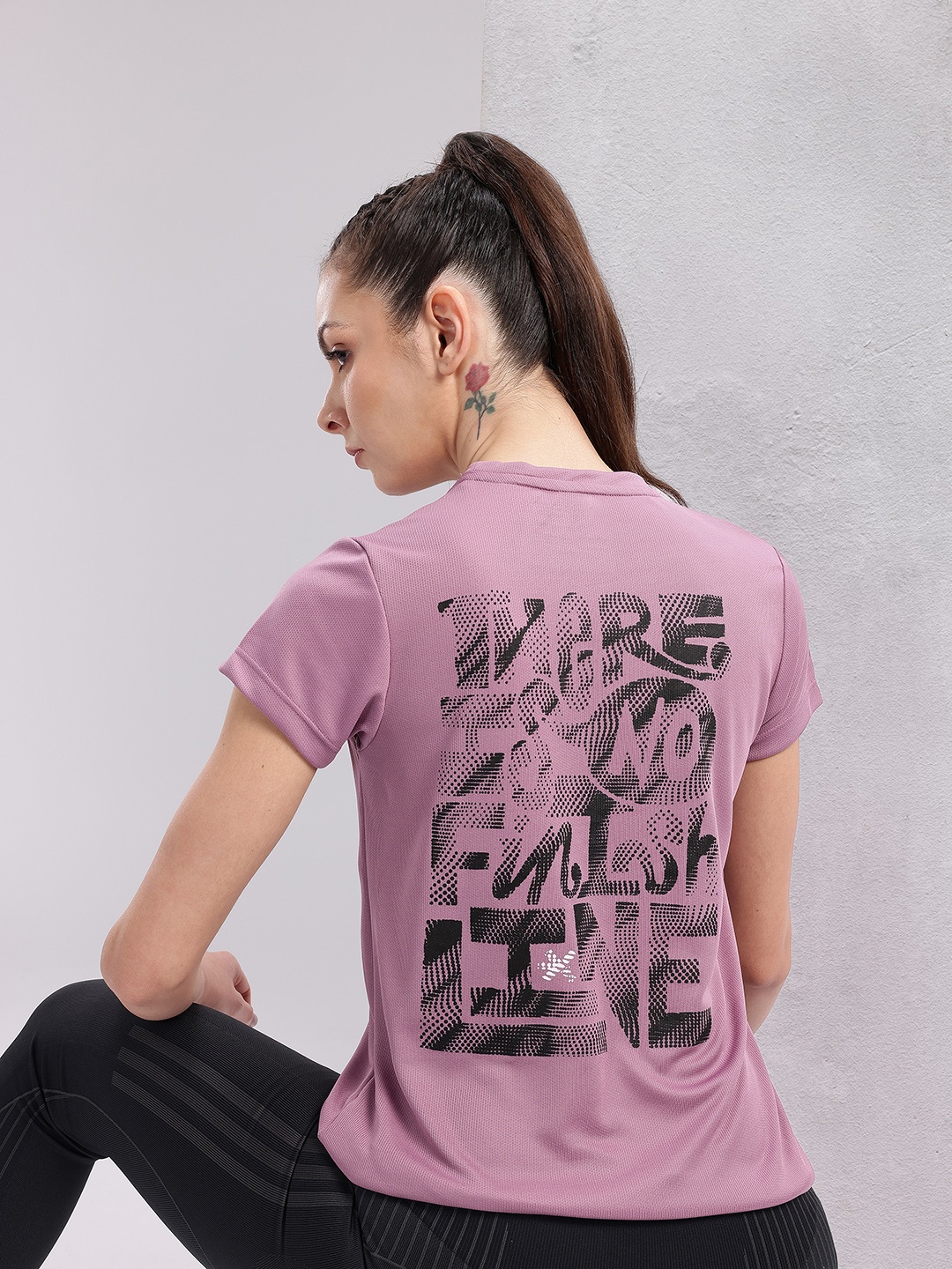 

HRX by Hrithik Roshan Couple Collection Typography Printed Running T-Shirt, Mauve