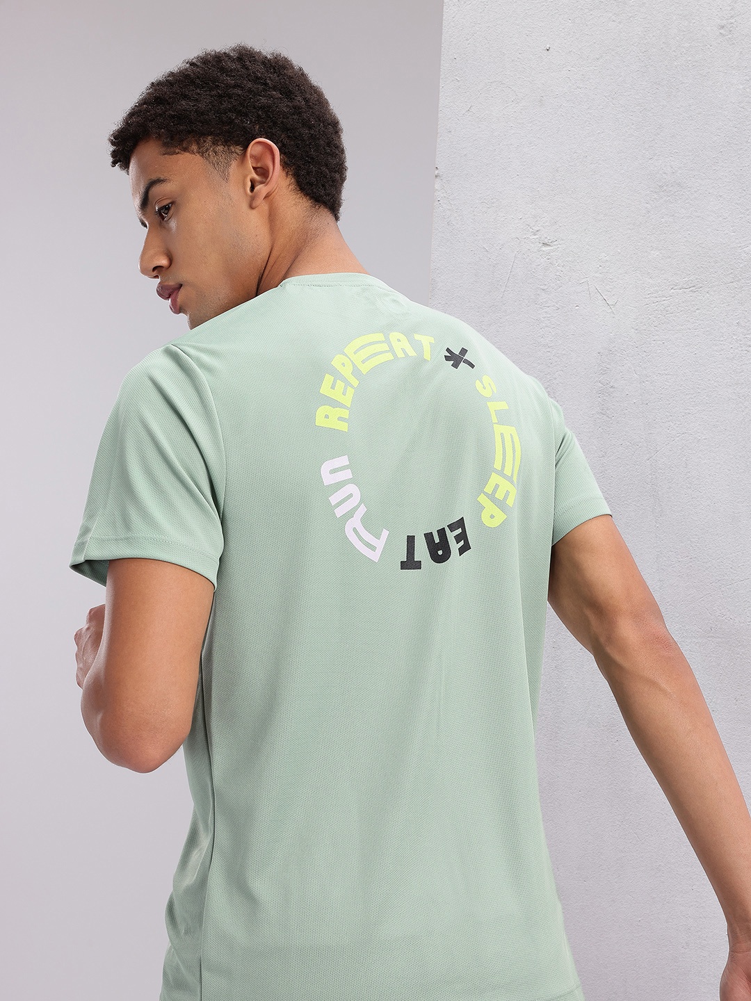 

HRX by Hrithik Roshan Typography Print Rapid-Dry Running T-shirt, Green