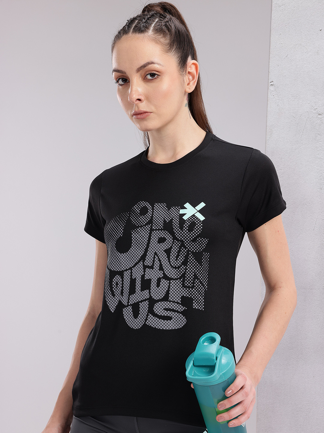 

HRX by Hrithik Roshan Couple Collection Typography Printed Rapid-Dry Running T-shirt, Black