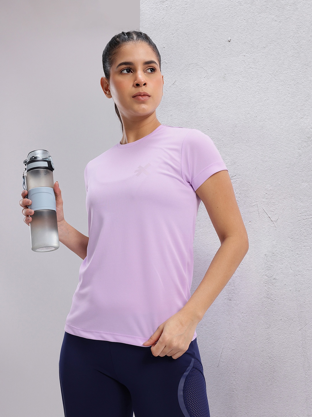 

HRX by Hrithik Roshan Printed Rapid-Dry Running T-shirt, Lavender