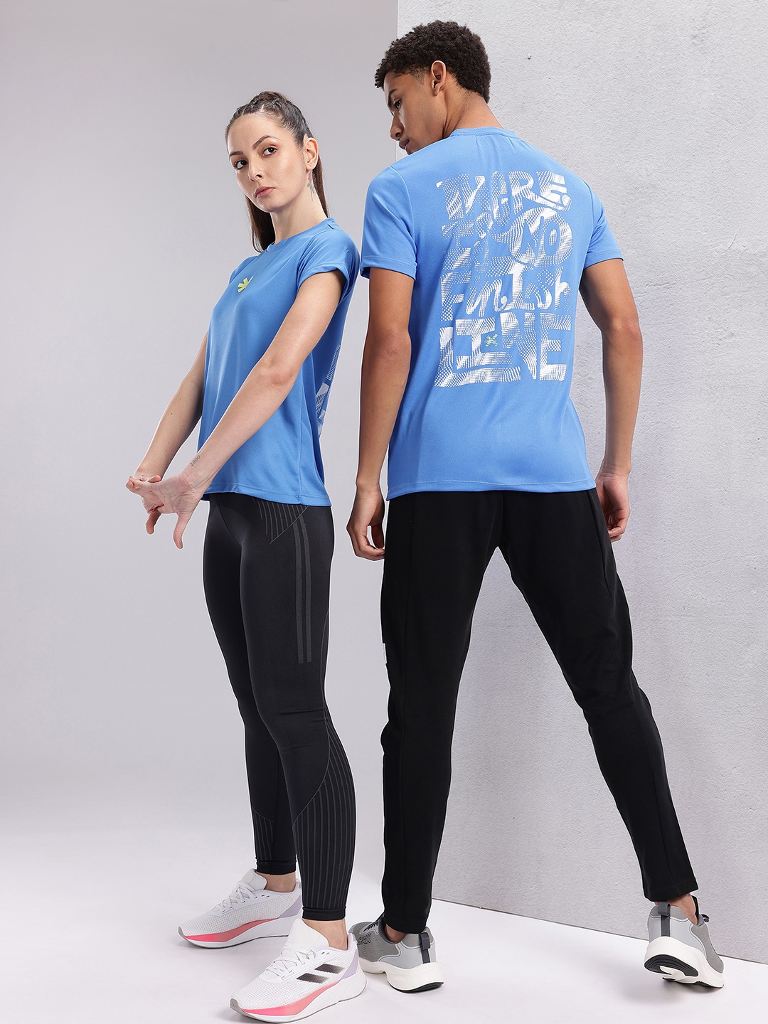 

HRX by Hrithik Roshan Couple Collection Typography Printed Running T-shirt, Blue