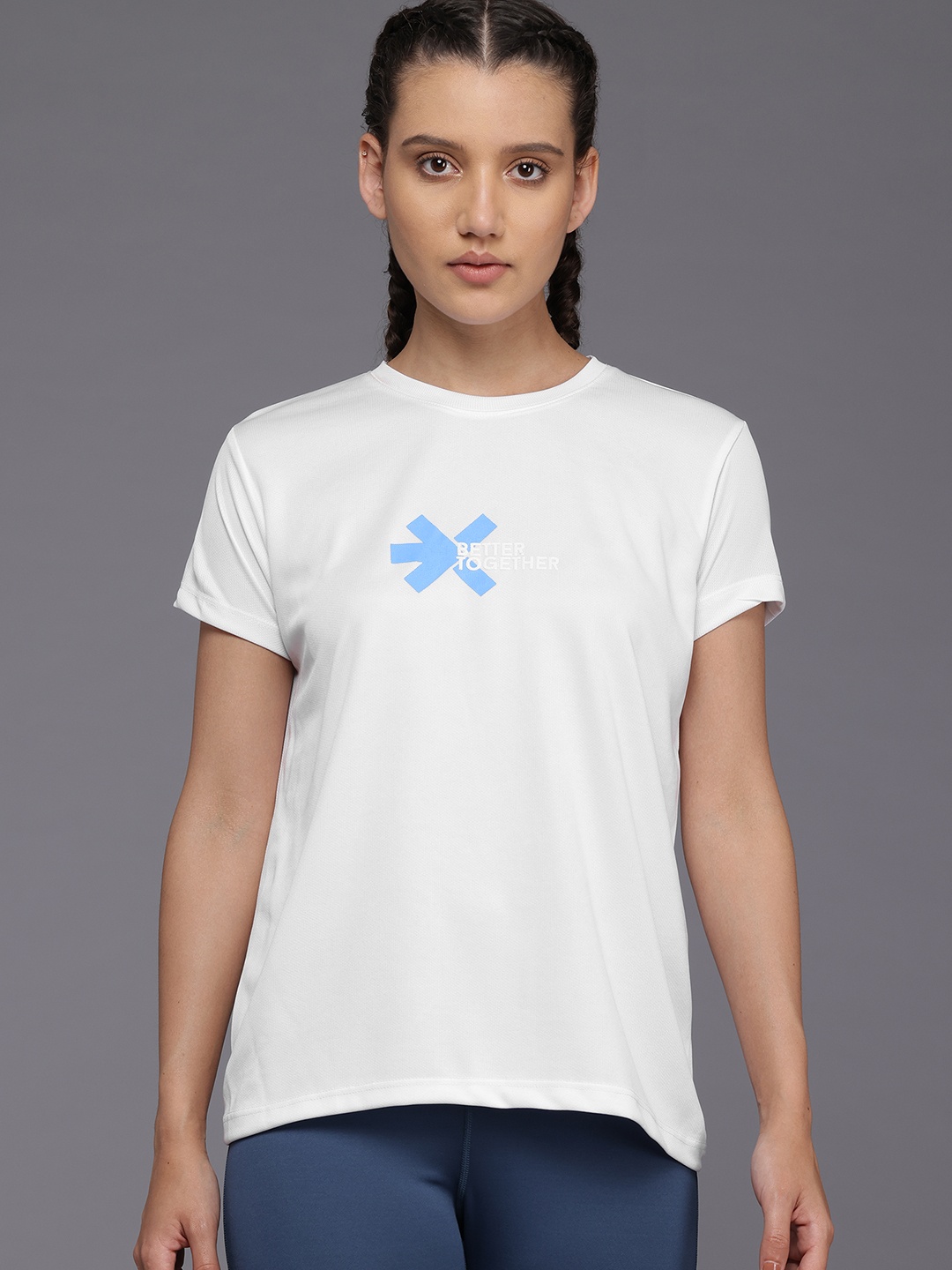 

HRX by Hrithik Roshan Women Printed Rapid-Dry Running T-shirt, White