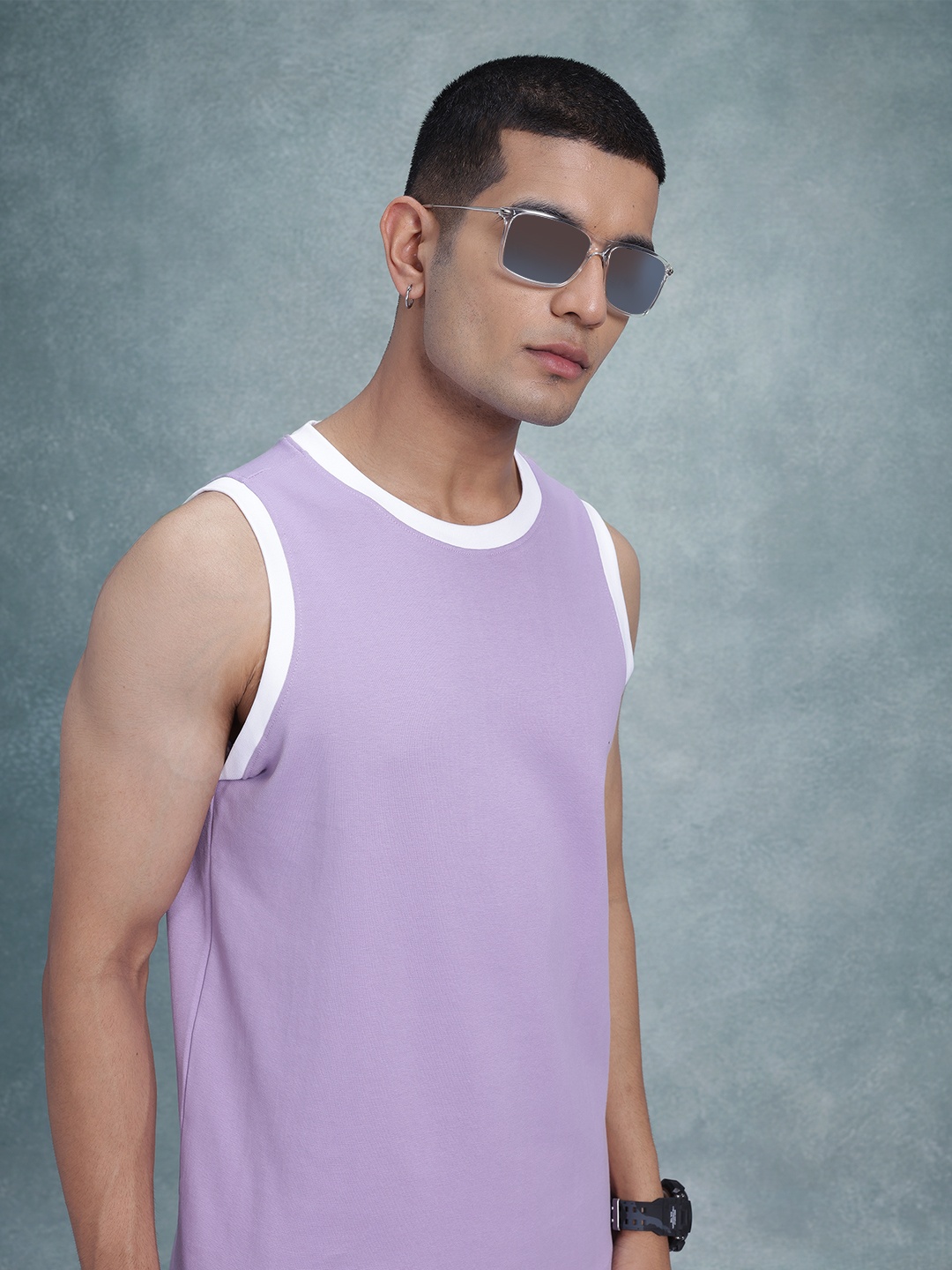 

The Roadster Life Co. Regular Fit Pure Cotton Longline T-shirt, Lavender