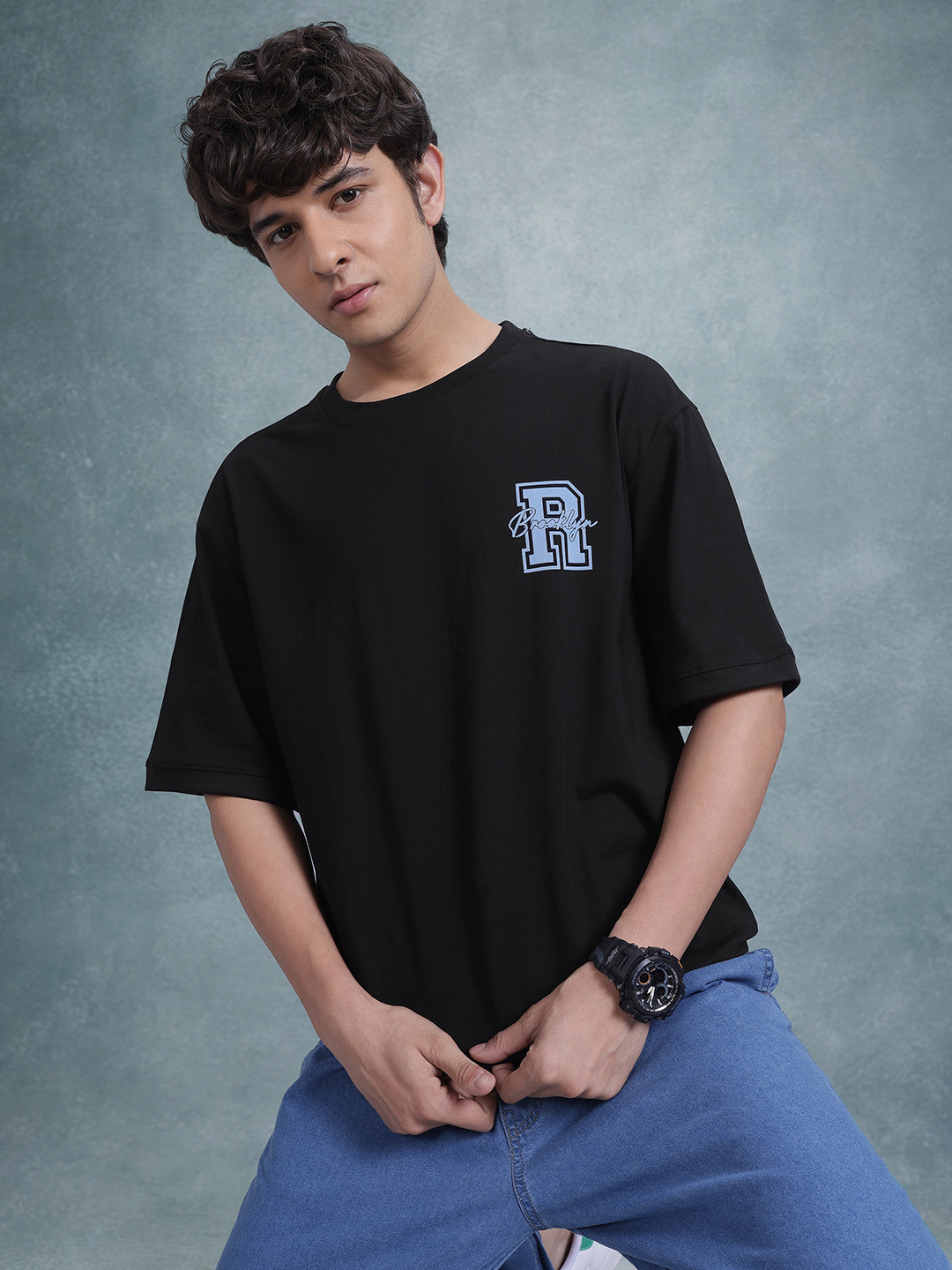 

The Roadster Life Co. Pure Cotton Relaxed Fit T-shirt, Black
