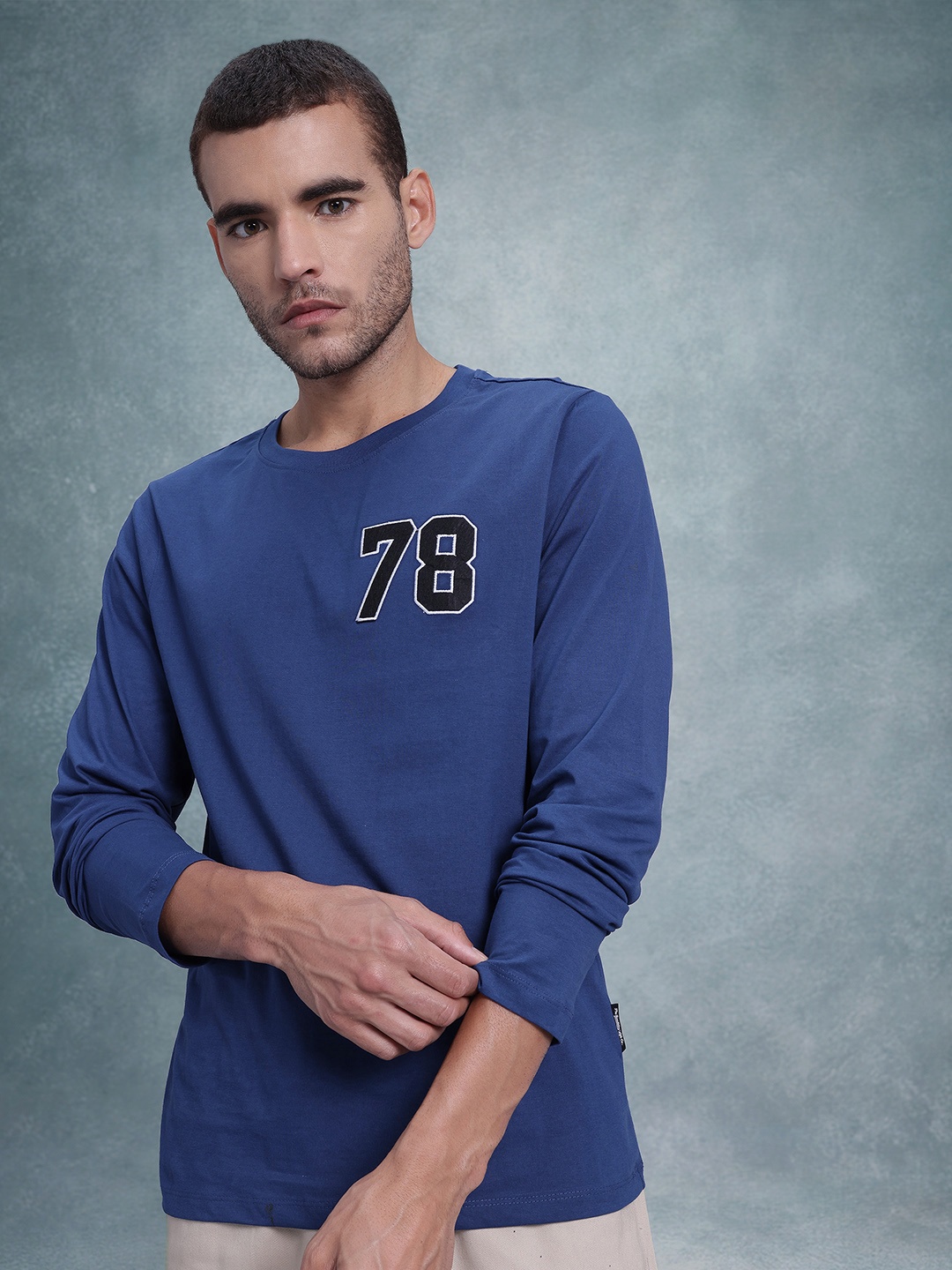 

The Roadster Life Co. Men Pure Cotton T-shirt, Blue