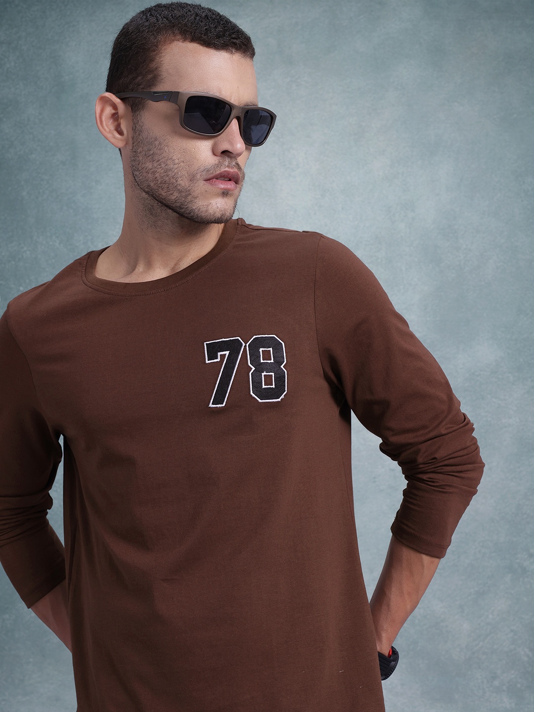 

The Roadster Life Co. Men Pure Cotton T-shirt, Brown