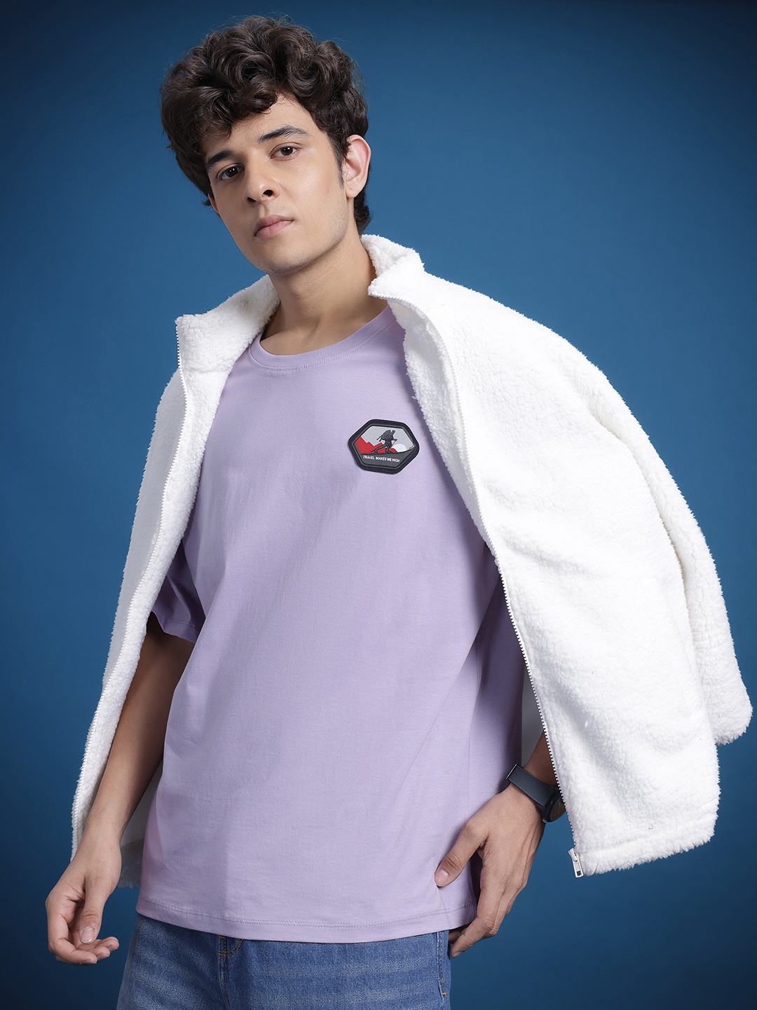 

The Roadster Life Co. Relaxed Pure Cotton T-shirt, Lavender