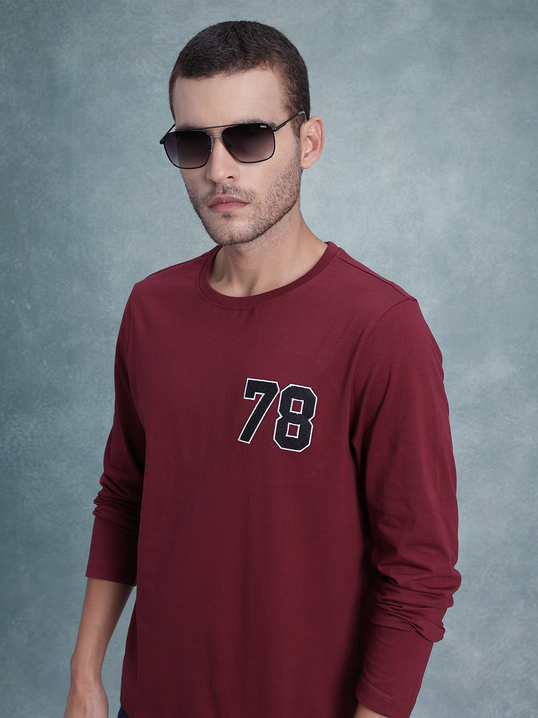 

The Roadster Life Co. Men Pure Cotton T-shirt, Maroon