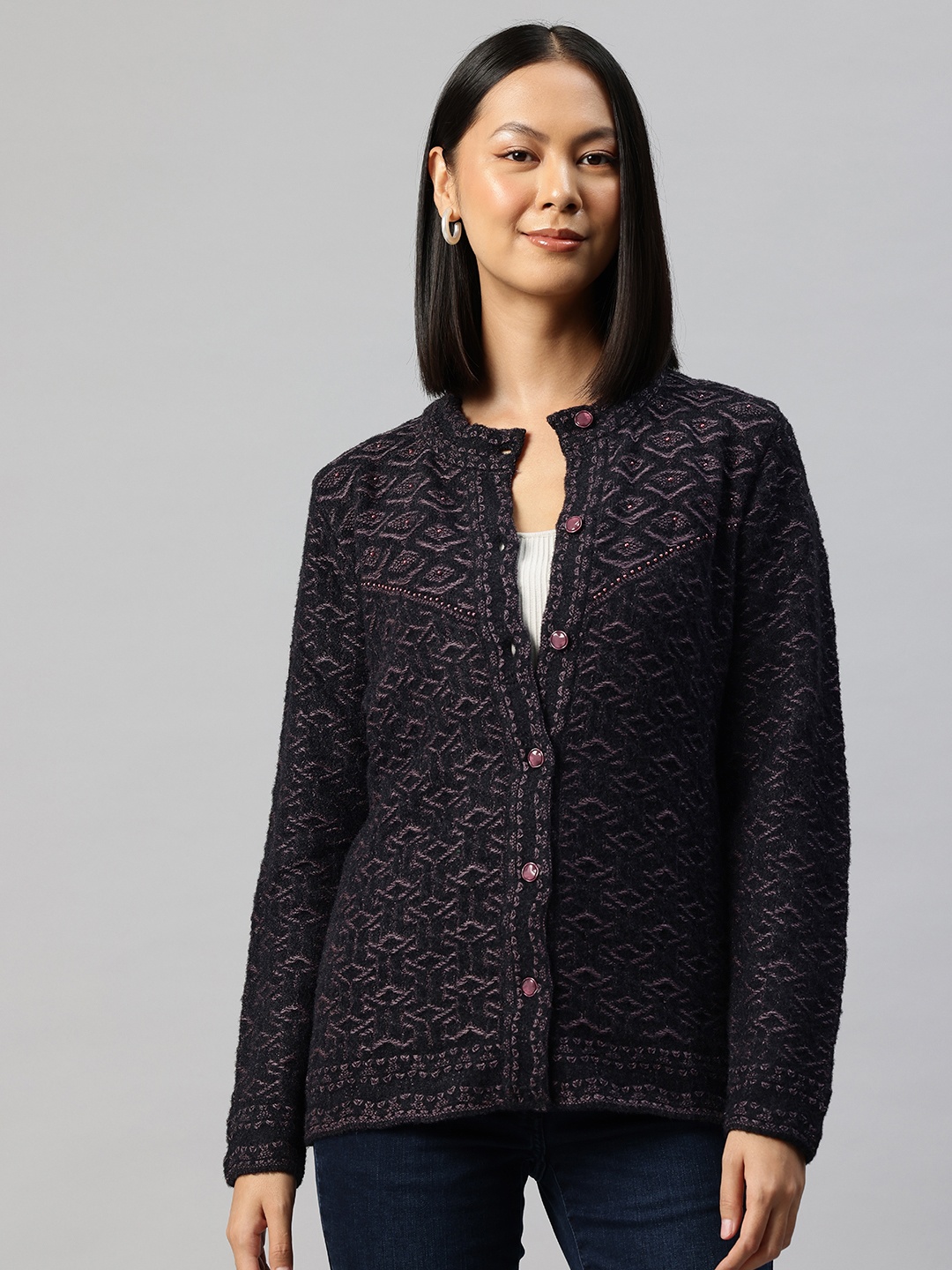 

Pierre Carlo Cardigan with Embellished Detail, Black