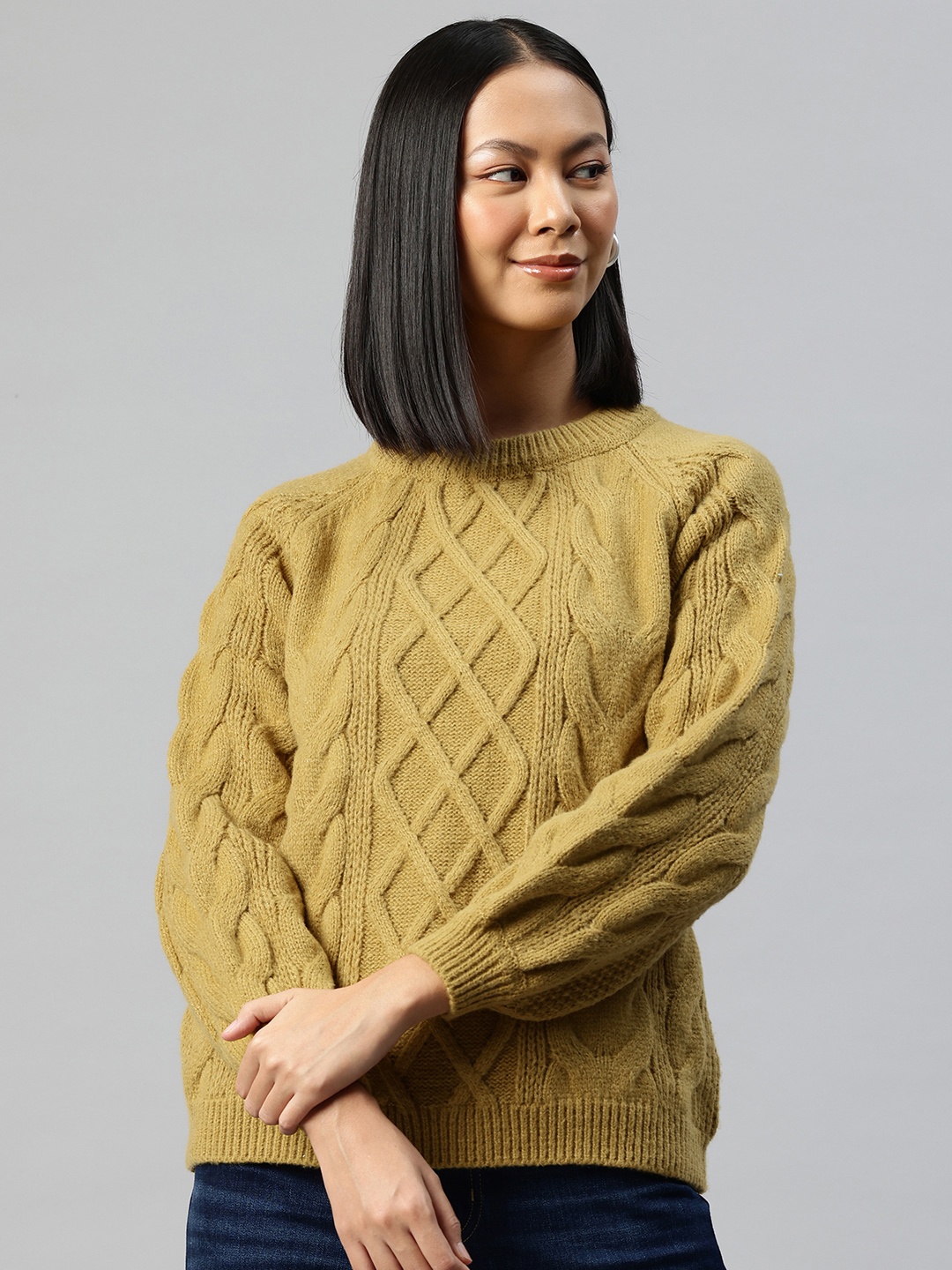 

Pierre Carlo Cable Knit Pullover, Mustard