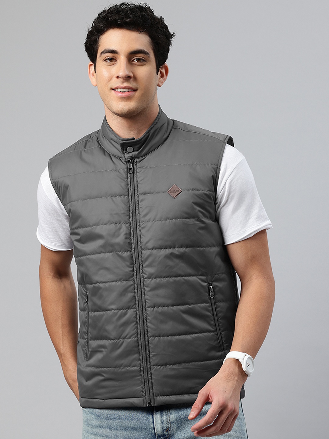 

Pierre Carlo Men Gilet Jacket, Grey