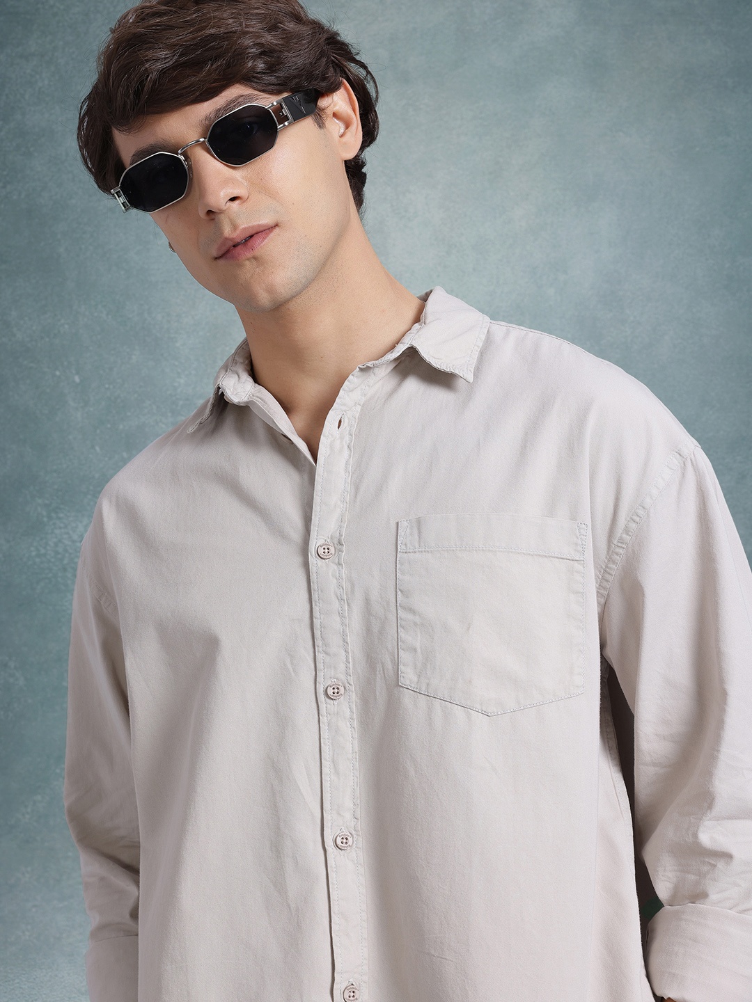 

The Roadster Life Co. Men Pure Cotton Relaxed Fit Casual Shirt, White