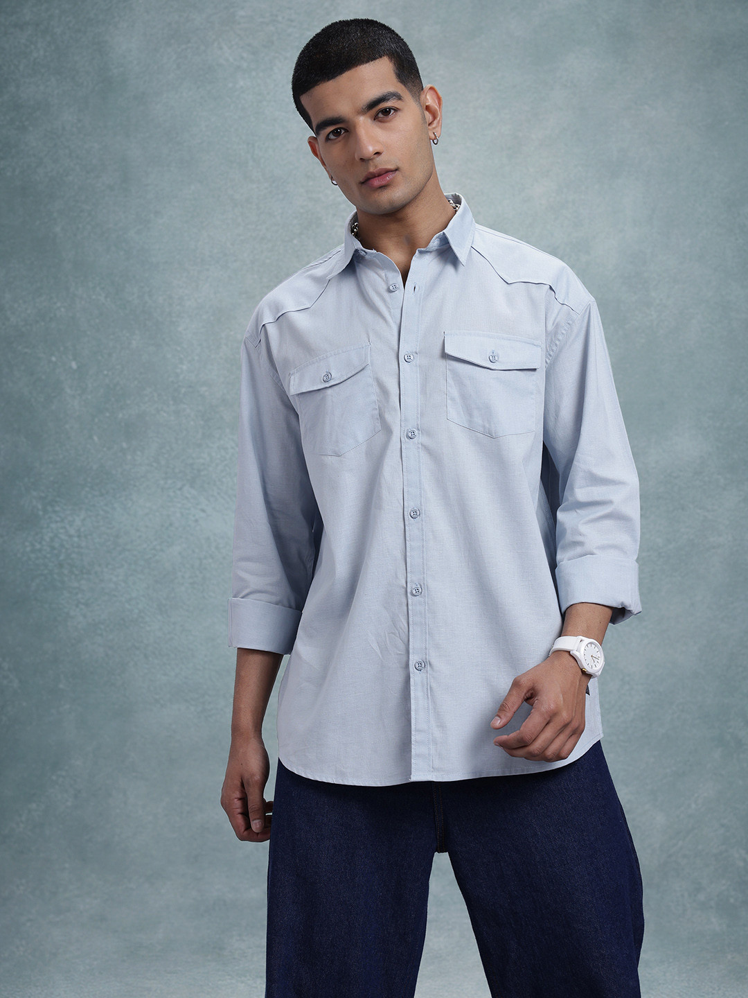 

The Roadster Life Co. Cotton Linen Relaxed Shirt, Blue