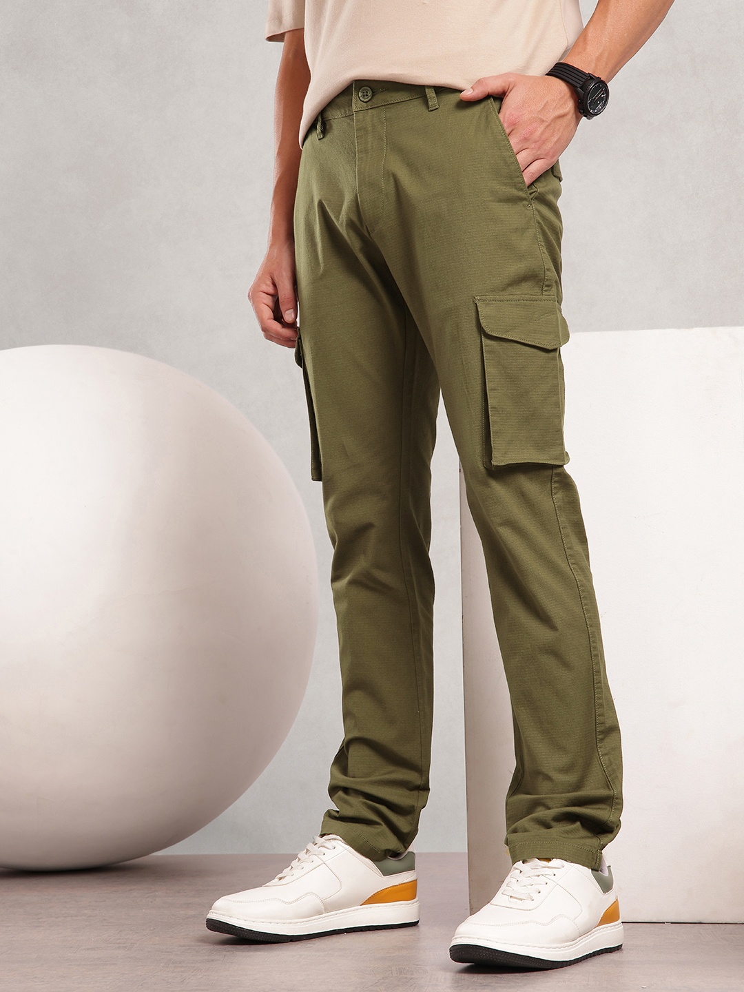 

Nautica Men Cargos Trousers, Olive