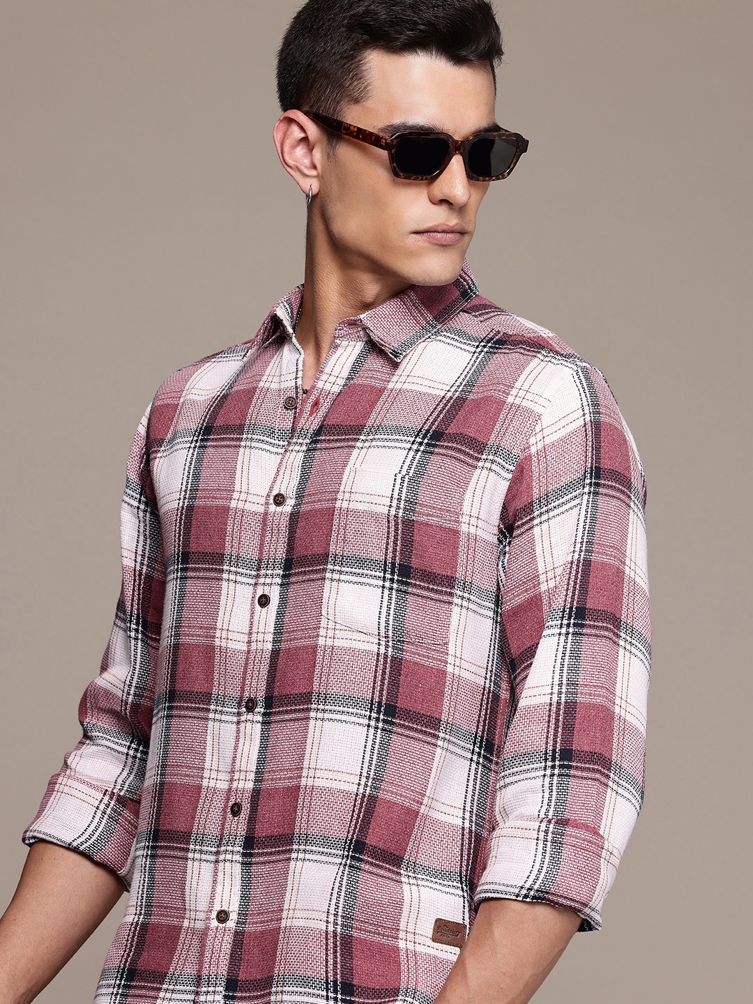 

The Roadster Life Co. Checked Casual Shirt, Mauve