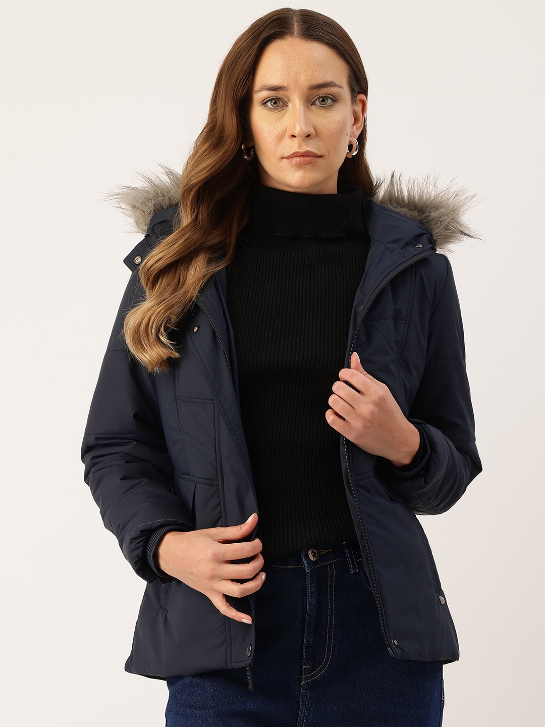 

Monte Carlo Hooded Parka Jacket, Navy blue