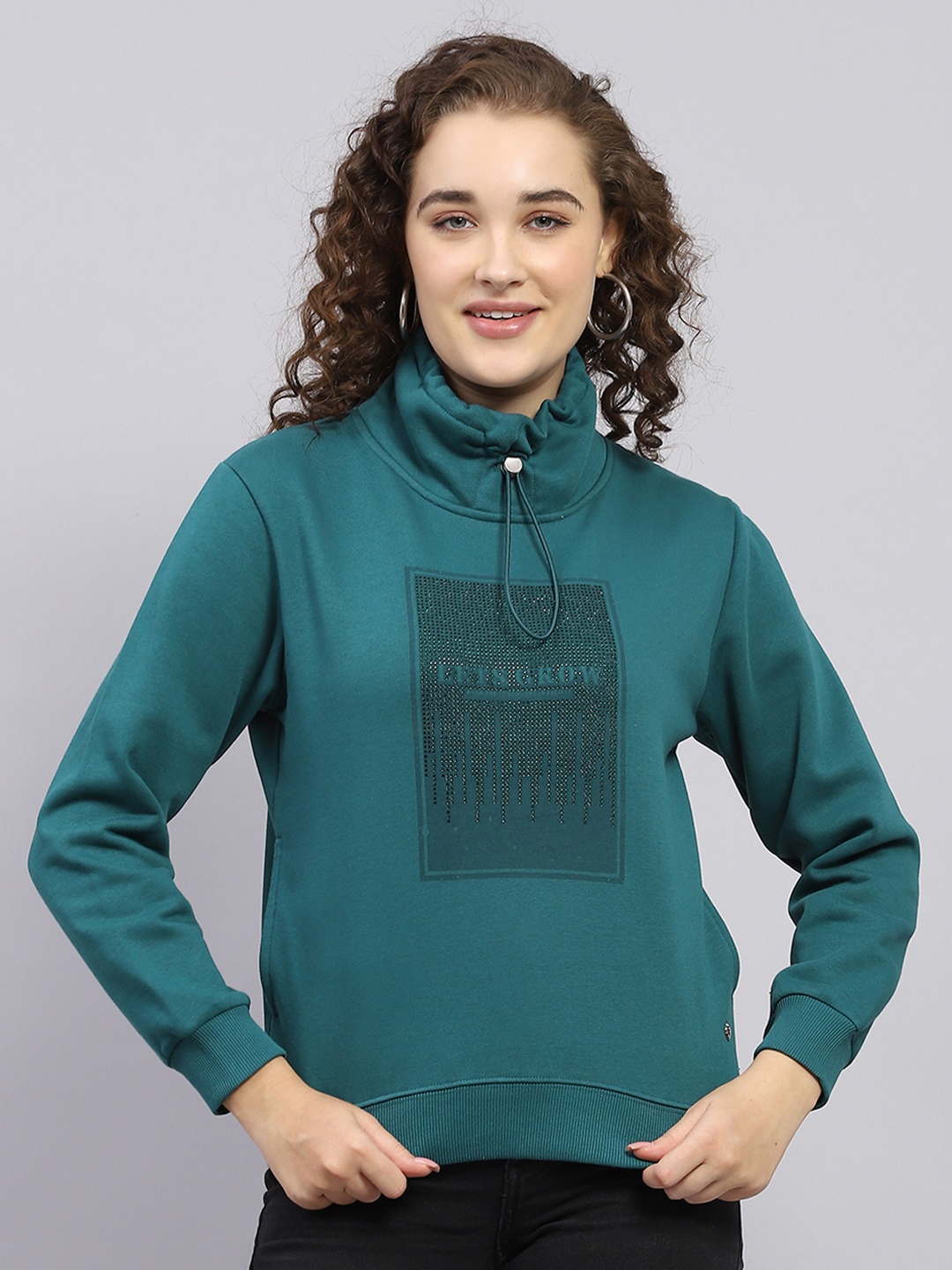 

Monte Carlo Women Embellished Sweatshirt, Teal