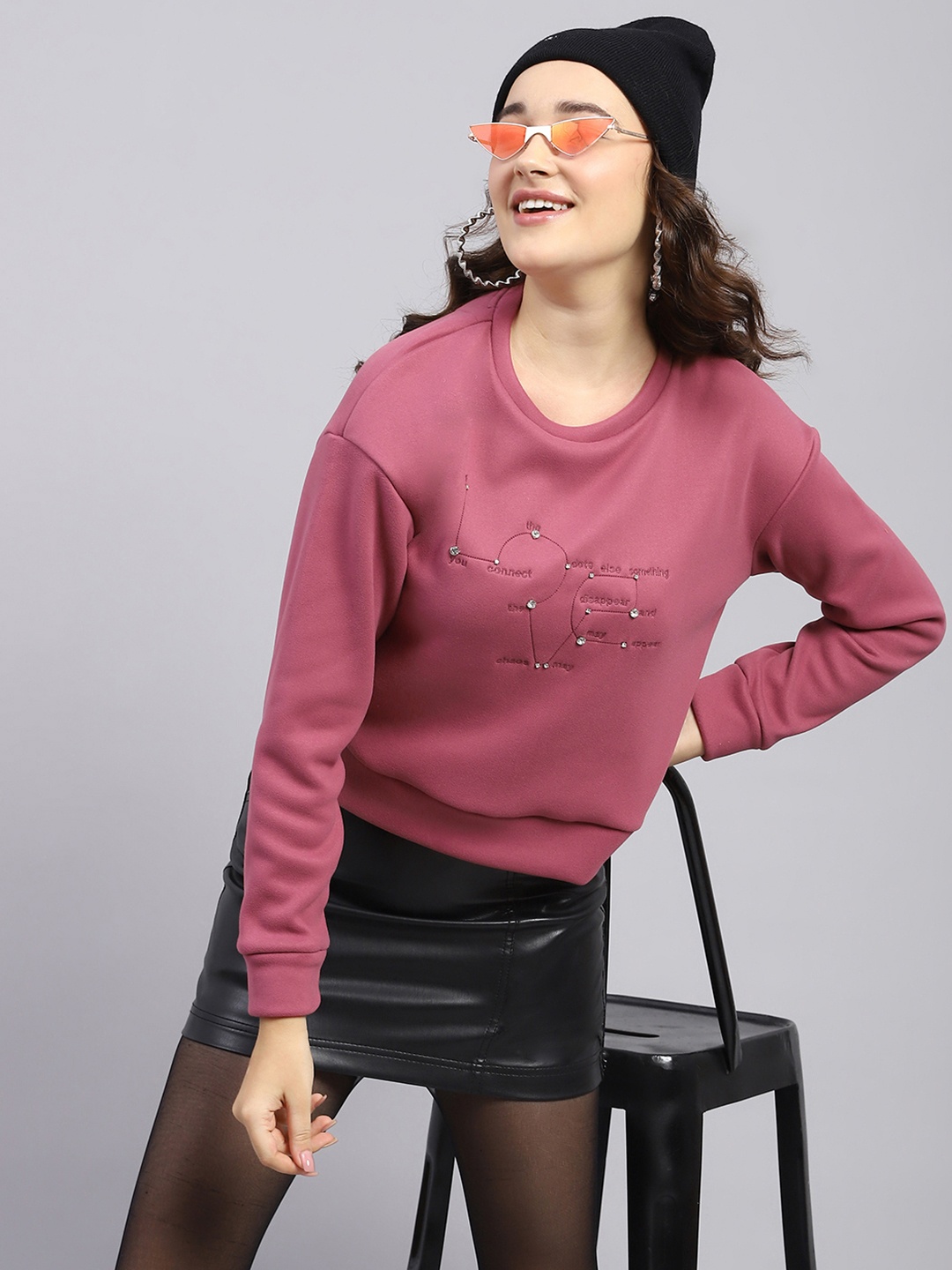 

Monte Carlo Women Embroidered Sweatshirt, Pink