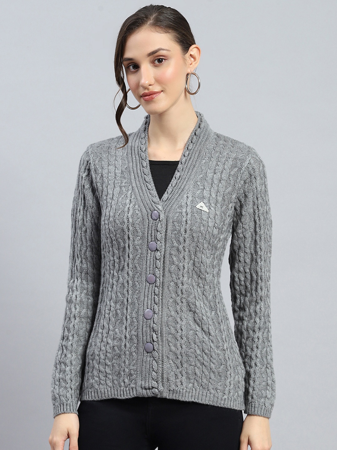 

Monte Carlo Cable Knit Cardigan, Grey