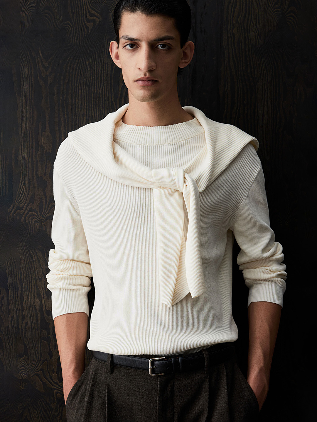 

H&M Men Slim Fit Fine-knit Jumper, Cream